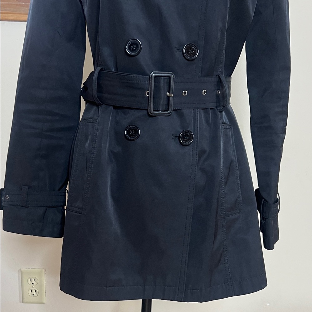 ⬛️🔲◾️Classic Black Double-Breasted Trench Coat with Belt - Picture 6 of 11